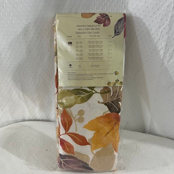 Autumn Gaze Fall Colors Leaves Rectangle/Oblong Fabric Tablecloth (60x102) - Picture 4 of 4